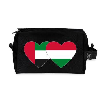 Vereinigte Arabische Emirate Ungarn Flagge Herz - Recycelte Kulturtasche - Schwarz - Vorne