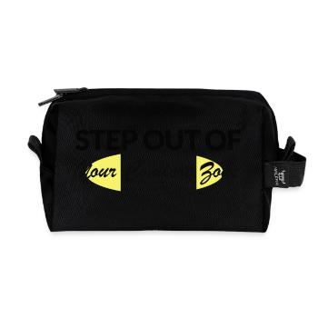 Step Out of Your Comfort Zone - Recycelte Kulturtasche - Schwarz - Vorne