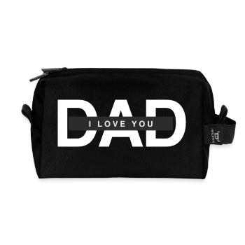 Dad i love you - Recycled Toiletry Zip Bag - black - Front