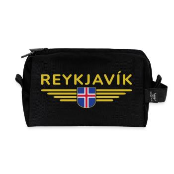 Reykjavík T-Shirt – Stadt der Nordlichter - Recycelte Kulturtasche - Schwarz - Vorne