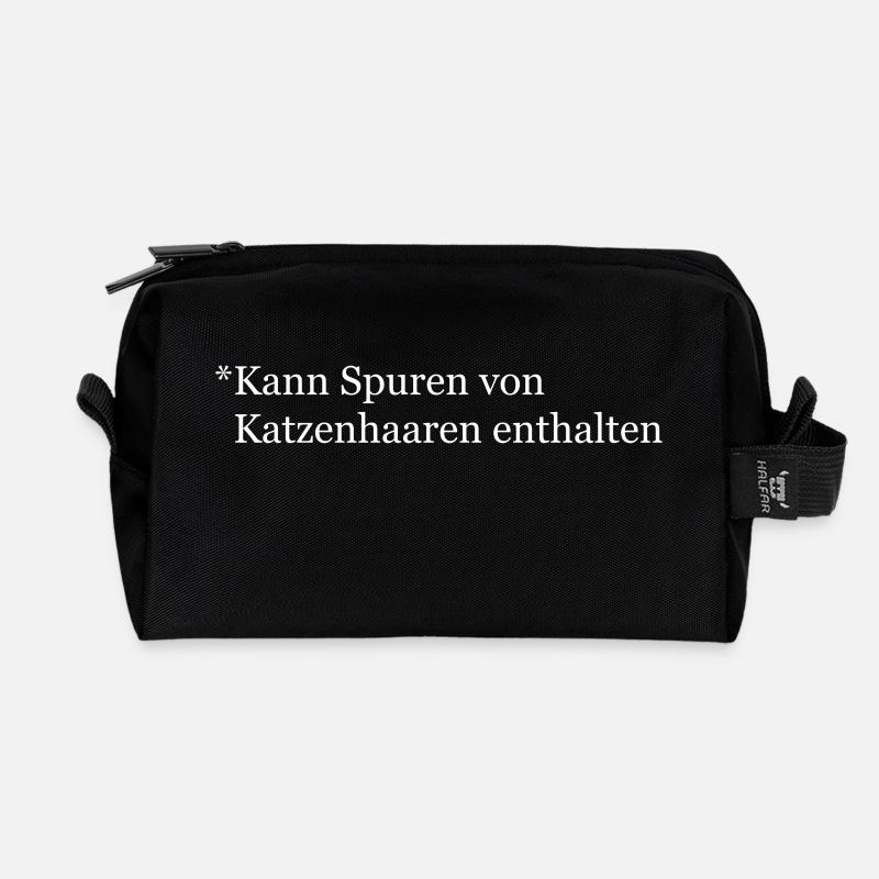 Kann Spuren von Katzenhaaren enthalten Geschenk - Recycelte Kulturtasche - Schwarz