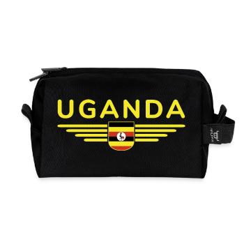 Uganda T-Shirt for Explorers - Recycled Toiletry Zip Bag - black - Front