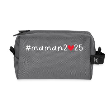 Mom 2025 - Recycled Toiletry Zip Bag - anthracite - Front