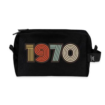 1970 rétro vintage - Trousse de toilette en tissu recyclé - noir - Devant