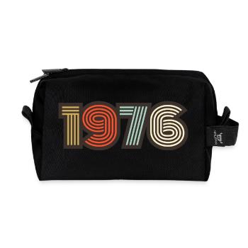 1976 rétro vintage - Trousse de toilette en tissu recyclé - noir - Devant