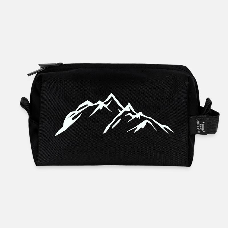 berge - Recycelte Kulturtasche - Schwarz