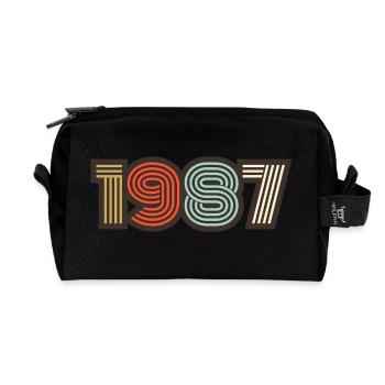 1987 rétro vintage - Trousse de toilette en tissu recyclé - noir - Devant