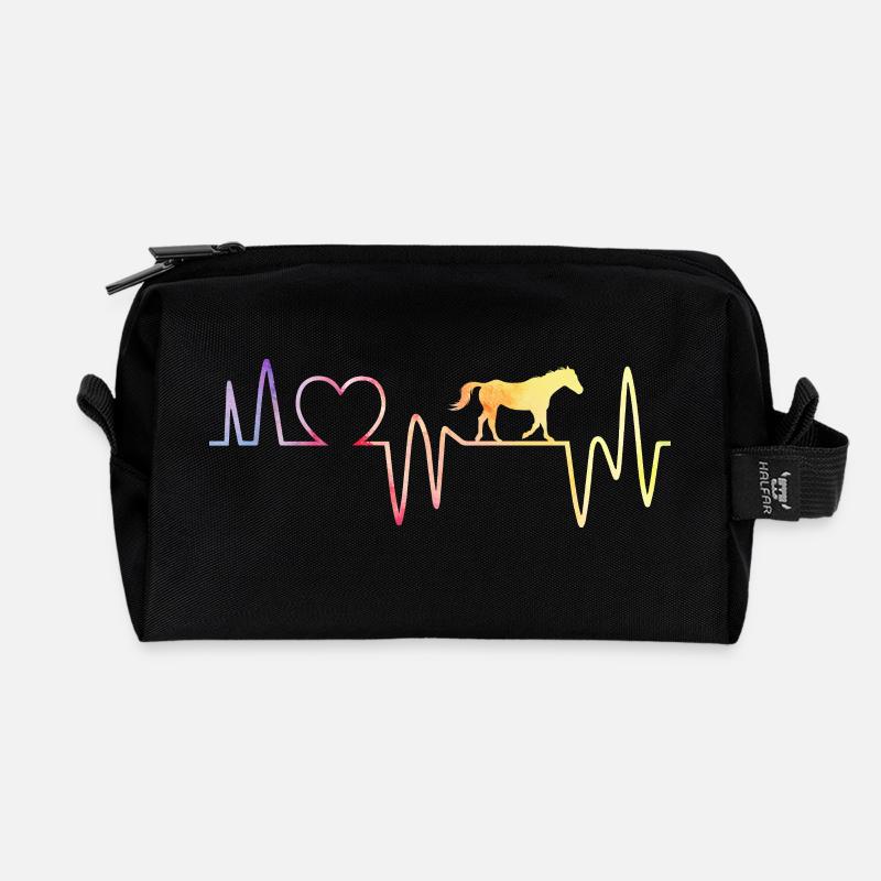 Reiten Herzschlag Pferd - Recycelte Kulturtasche - Schwarz
