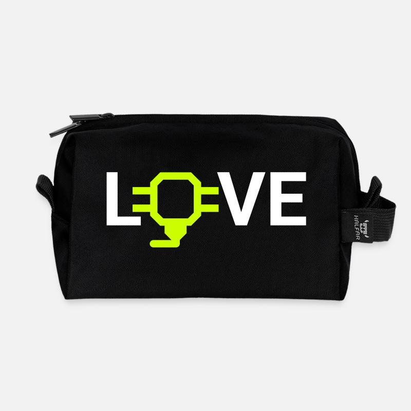 love 3d printing - Recycelte Kulturtasche - Schwarz