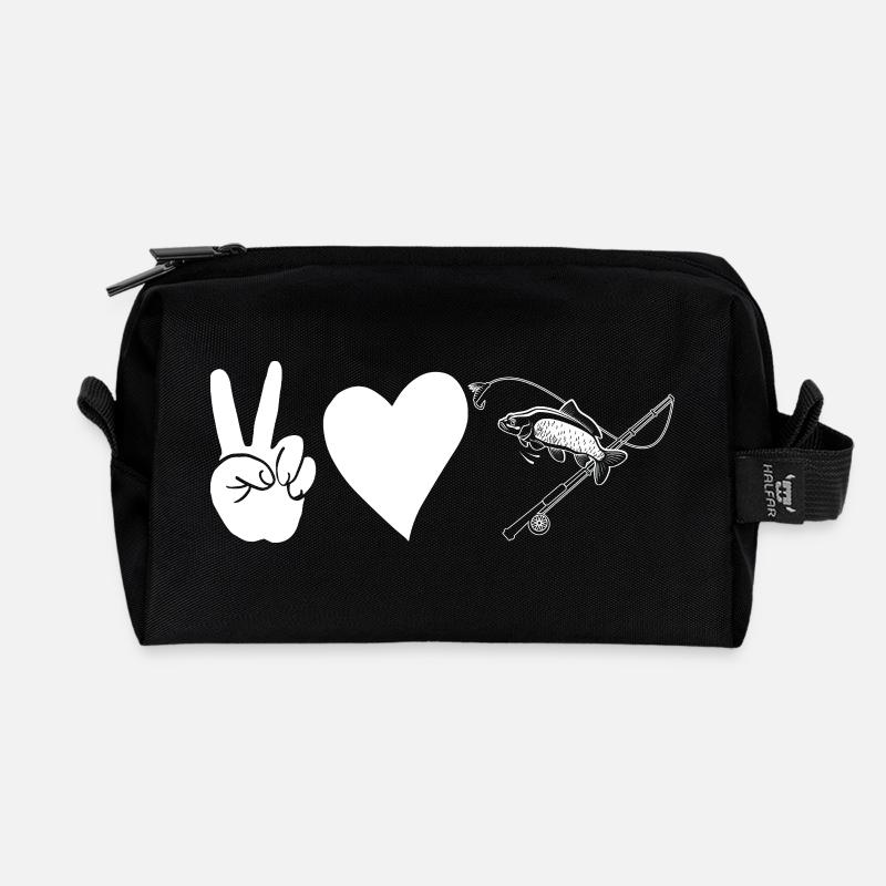 Angler Angeln - Recycelte Kulturtasche - Schwarz