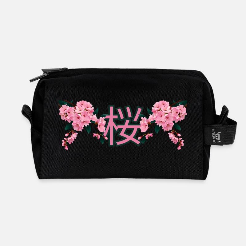 Sakura [jap.] - Recycelte Kulturtasche - Schwarz