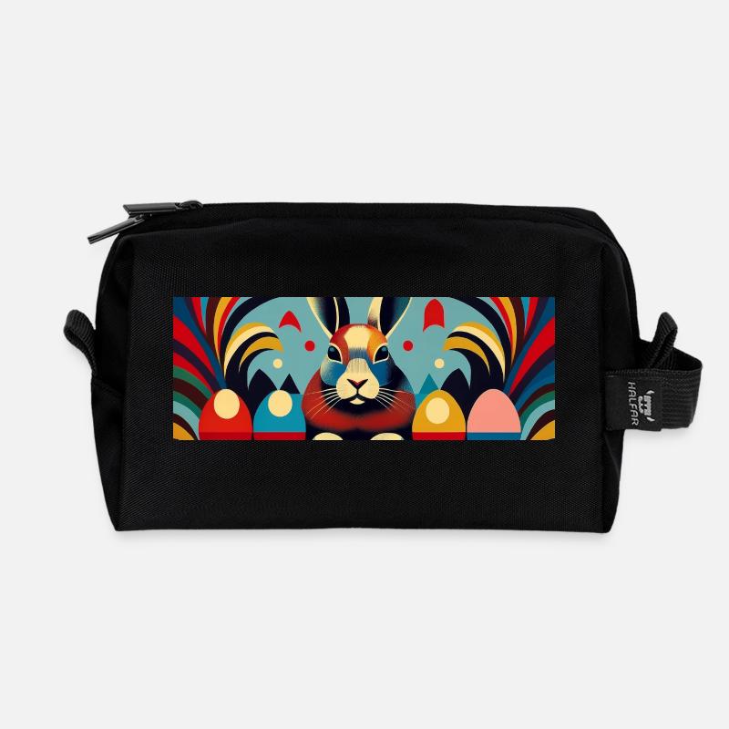 Osterhase No.02 - Recycelte Kulturtasche - Schwarz