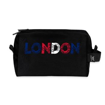 LONDON Geschenkidee UK England United Kingdom - Recycelte Kulturtasche - Schwarz - Vorne