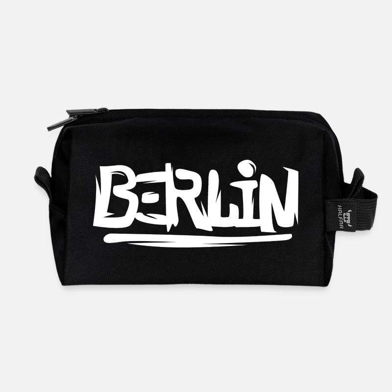 Berlin Graffiti - Stadt Liebe Brandenburg - Recycelte Kulturtasche - Schwarz