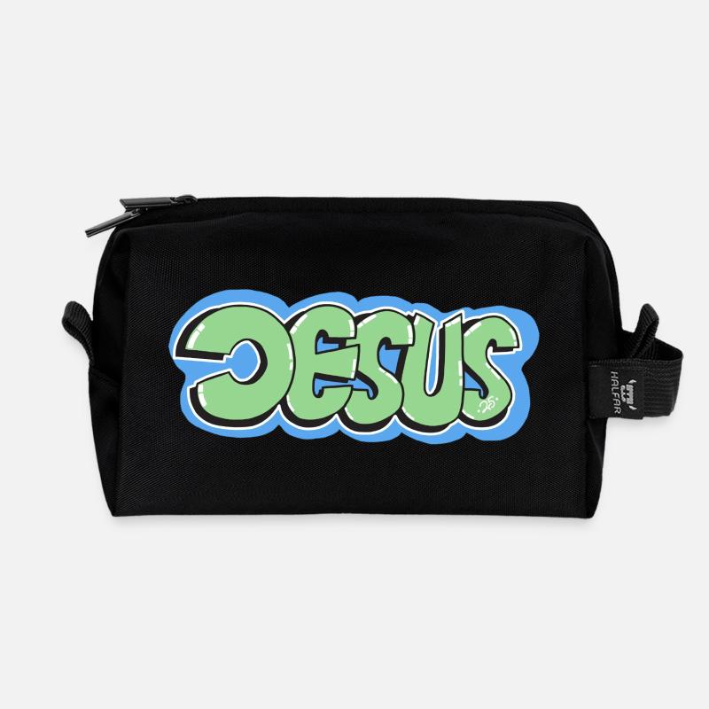 Jesus - Recycelte Kulturtasche - Schwarz