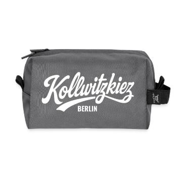 Kollwitzkiez Berlin Vintage Schriftzug   - Recycelte Kulturtasche - Anthrazit - Vorne