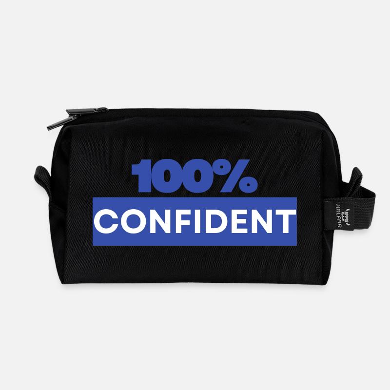 100% confident - Recycled Toiletry Zip Bag - black