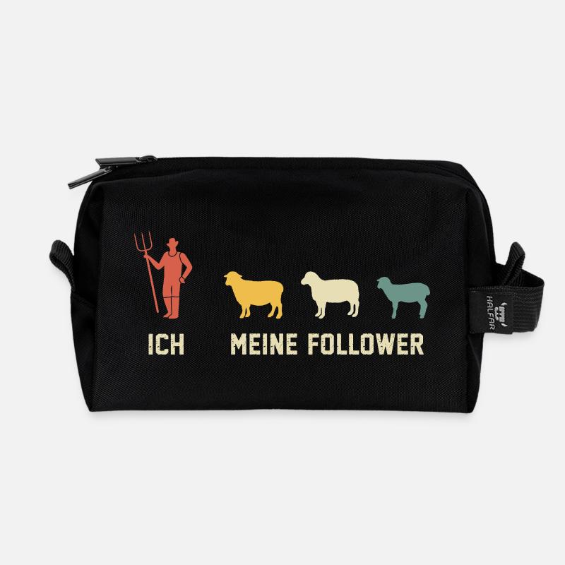 Ich und Meine Follower Schafe - Recycelte Kulturtasche - Schwarz