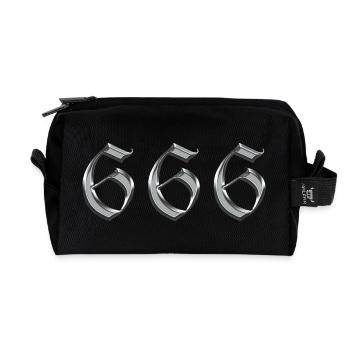 Angel Number 666 Reflect - Recycled Toiletry Zip Bag - black - Front