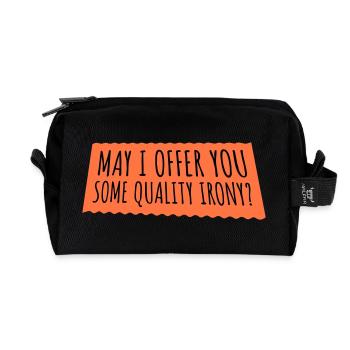 May I Offer You Some Quality Irony Lustiger Spruch - Recycelte Kulturtasche - Schwarz - Vorne
