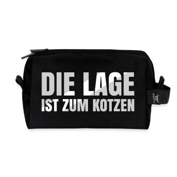 The location sucks - Recycled Toiletry Zip Bag - black - Front