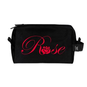 The word pink - Recycled Toiletry Zip Bag - black - Front