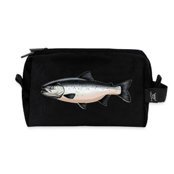 Lachse Lachs - Recycelte Kulturtasche - Schwarz - Vorne