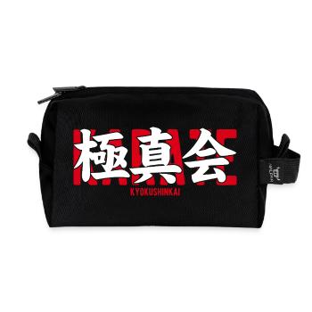Kyokushin Karate Martial Arts Dojo Kanji Japan - Recycled Toiletry Zip Bag - black - Front