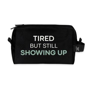 Fatigué mais toujours présent - Trousse de toilette en tissu recyclé - noir - Devant