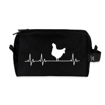 Fans de poulets - - Coq - Poussins - Trousse de toilette en tissu recyclé - noir - Devant