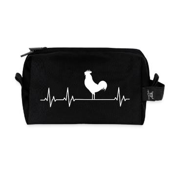 Fans de poulets - - Coq - Poussins - Trousse de toilette en tissu recyclé - noir - Devant