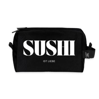 Sushi ist Liebe - Recycelte Kulturtasche - Schwarz - Vorne