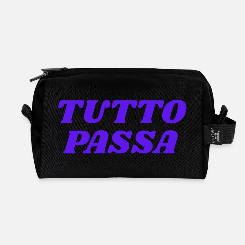 tutto passa - Recycled Toiletry Zip Bag - black