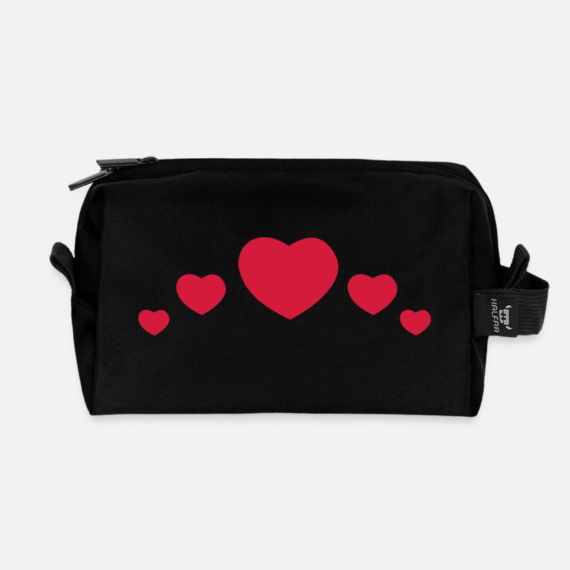 love - Recycelte Kulturtasche - Schwarz