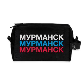 MURMANSK Russia Flag Cyrillic - Recycled Toiletry Zip Bag - black - Front