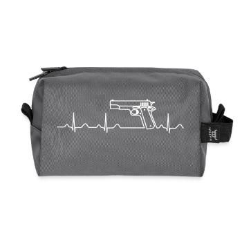 Colt Pistole 45ACP Heartbeat weiß - Recycelte Kulturtasche - Anthrazit - Vorne
