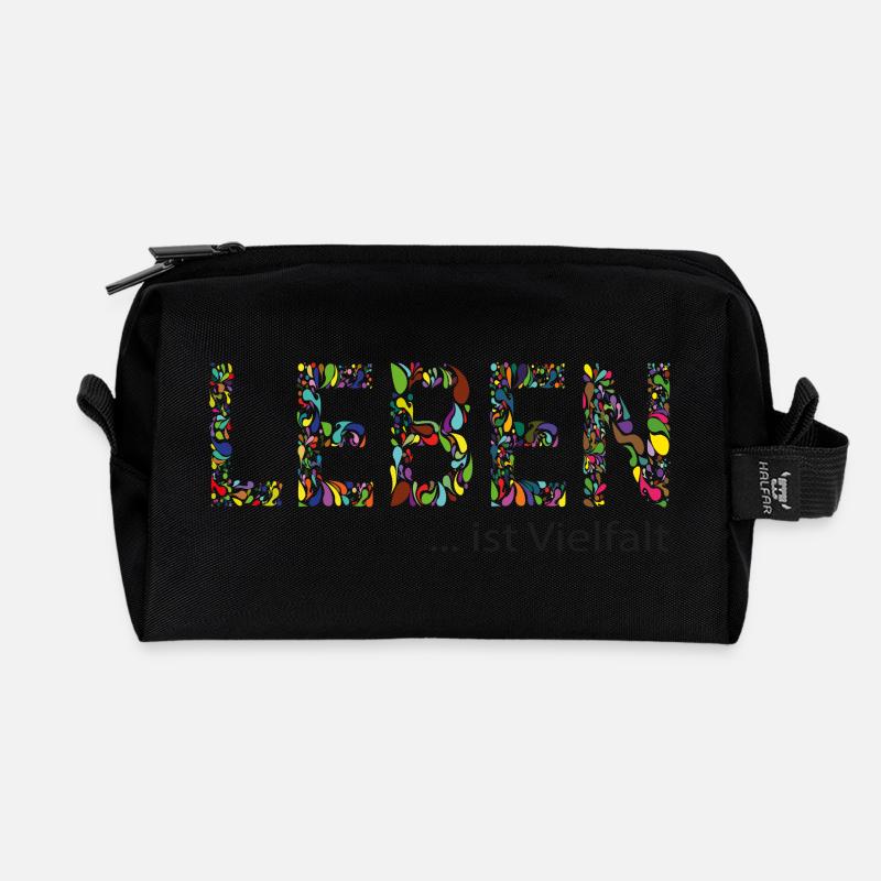 Leben - Recycelte Kulturtasche - Schwarz