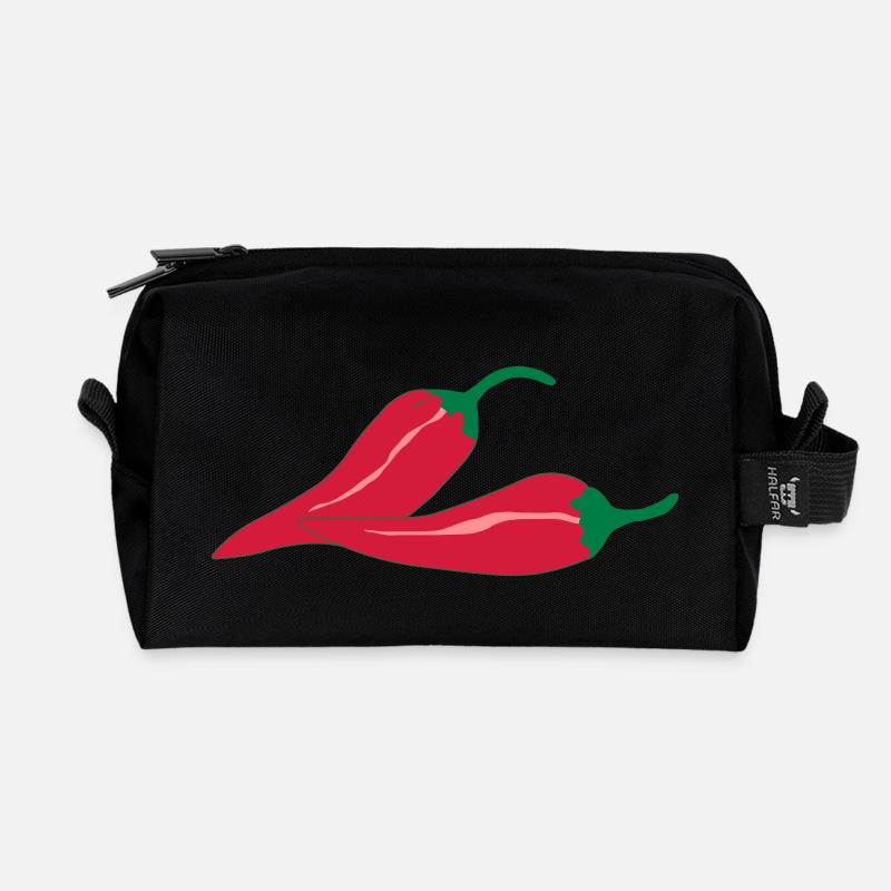 Chilli Chilischote scharf - Recycelte Kulturtasche - Schwarz