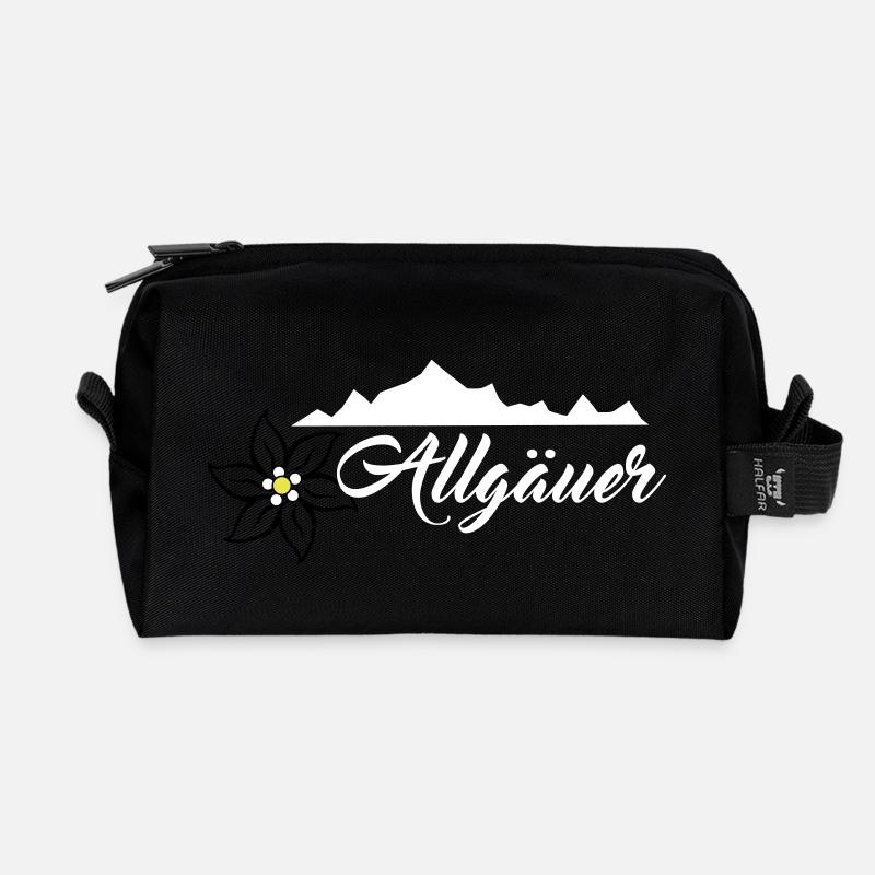 Allgäuer Design Weiß - Recycelte Kulturtasche - Schwarz