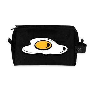 Un œuf frit - Trousse de toilette en tissu recyclé - noir - Devant