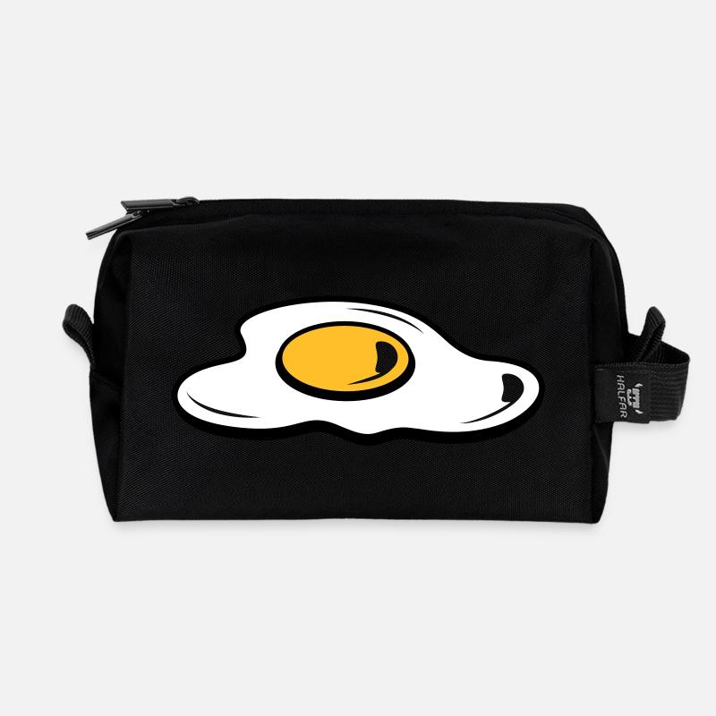 Ein Spiegelei - Recycelte Kulturtasche - Schwarz