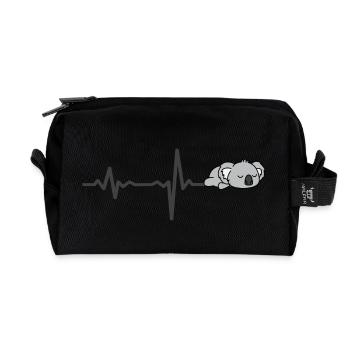 Heartbeat Koala Baby Gift - Recycled Toiletry Zip Bag - black - Front