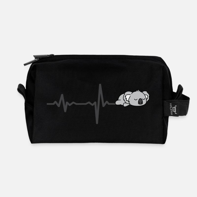 Heartbeat Koala Baby Geschenk - Recycelte Kulturtasche - Schwarz