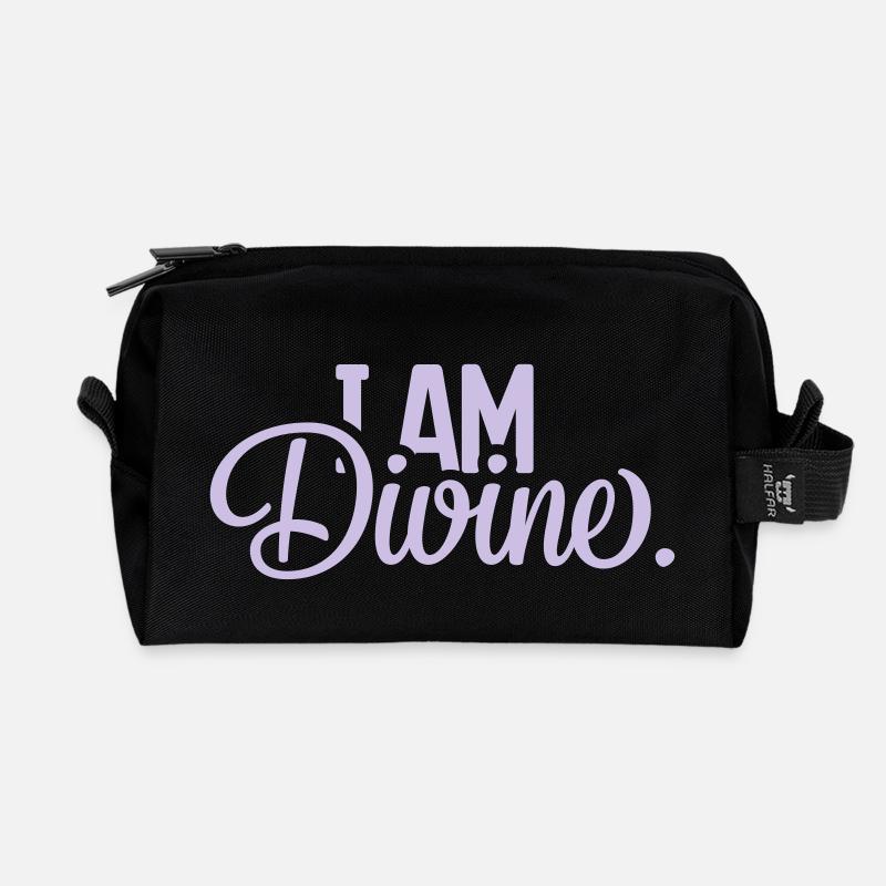 I AM Divine. - Recycled Toiletry Zip Bag - black