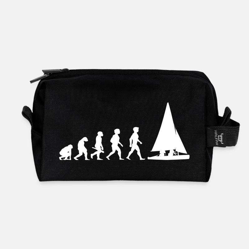 Evolution Segeln Segelboot Segelschiff - Recycelte Kulturtasche - Schwarz
