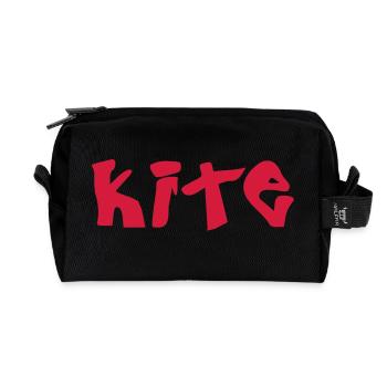 kite_vec_1 en - Recycled Toiletry Zip Bag - black - Front