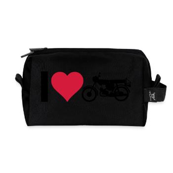Coeur cyclomoteur - Trousse de toilette en tissu recyclé - noir - Devant