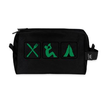camp , camping, camping , caravan, trekking , hiki - Recycelte Kulturtasche - Schwarz - Vorne