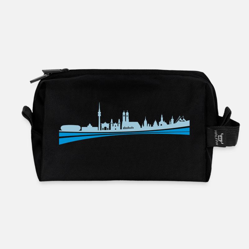 Skyline - München - Recycelte Kulturtasche - Schwarz