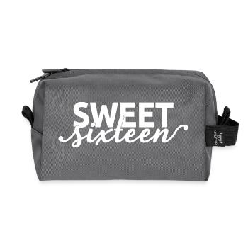 Sweet Sixteen Mignon cadeau de 16 ans - Trousse de toilette en tissu recyclé - anthracite - Devant